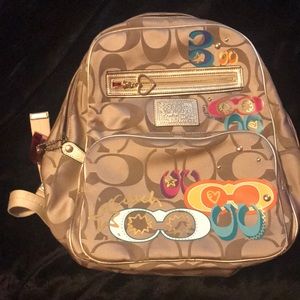 Tan Coach Backpack